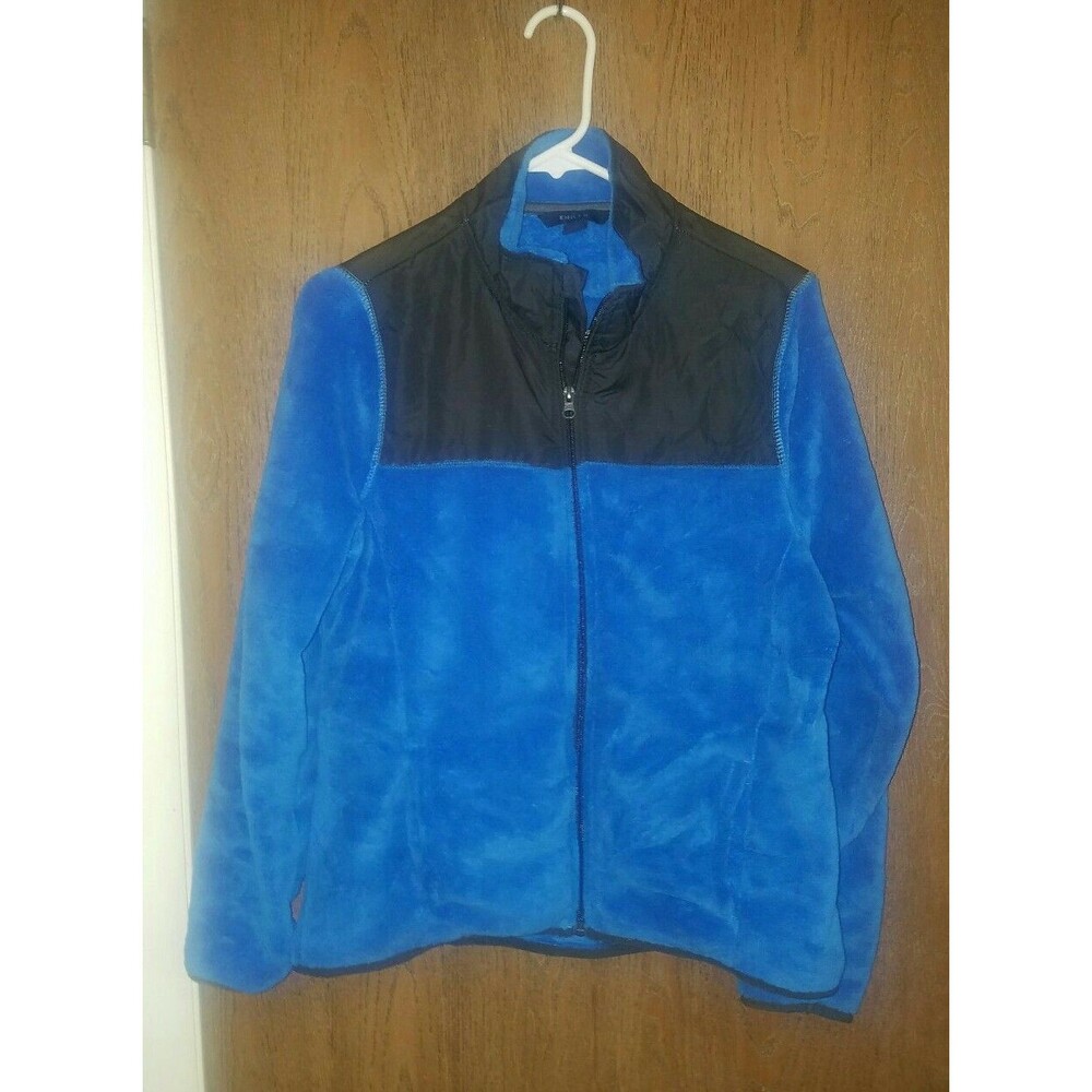 Emily B Womens size Medium Blue Teddy Bear Fleece Zip Jacket